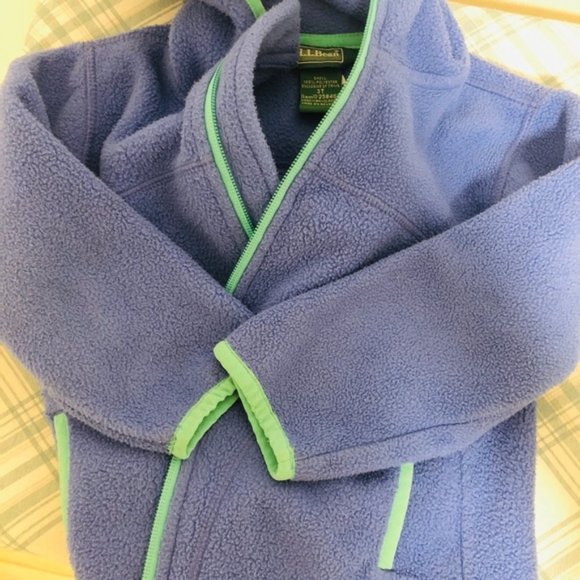 SOLD! LL Bean Blue Fleece Hoodie Jacket - Picture 2 of 9